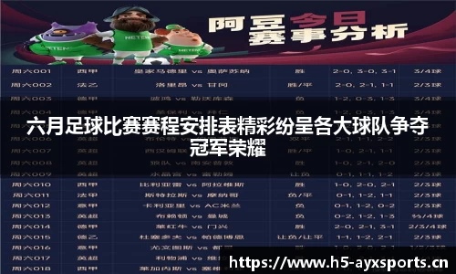 六月足球比赛赛程安排表精彩纷呈各大球队争夺冠军荣耀